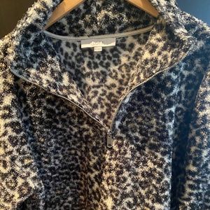 Loft Sherpa Quarter-zip Sweater Cheetah